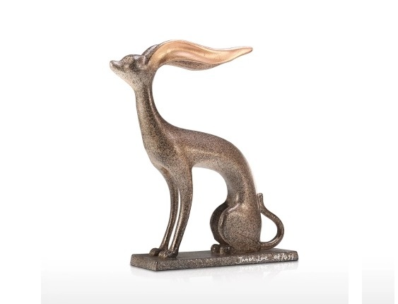 Spot In Black Aluminum Animal Statue Table Art Sculpture