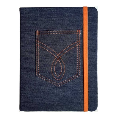 Jeans Fabric Notebook - 25x19 Cm, Blue Color With Pocket Holder | Lightweight, 120 Sheets, Ruled Lines, Perfect Binding