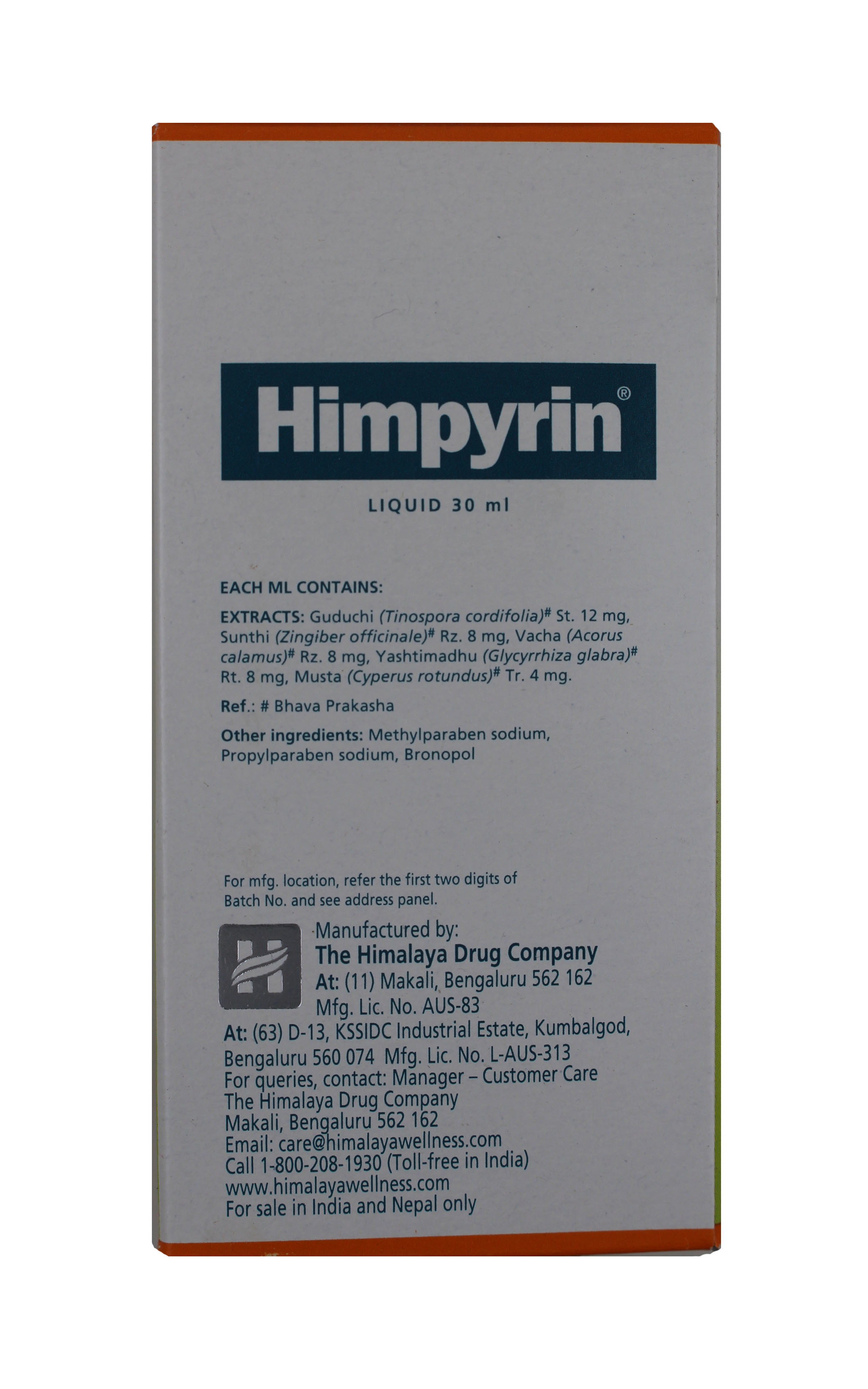 Himpyrin Liquid 30ml-general Antipyretic Ingredients: Plant Extract