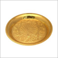 6.5 इंच मोर पीतल पूजा थाली