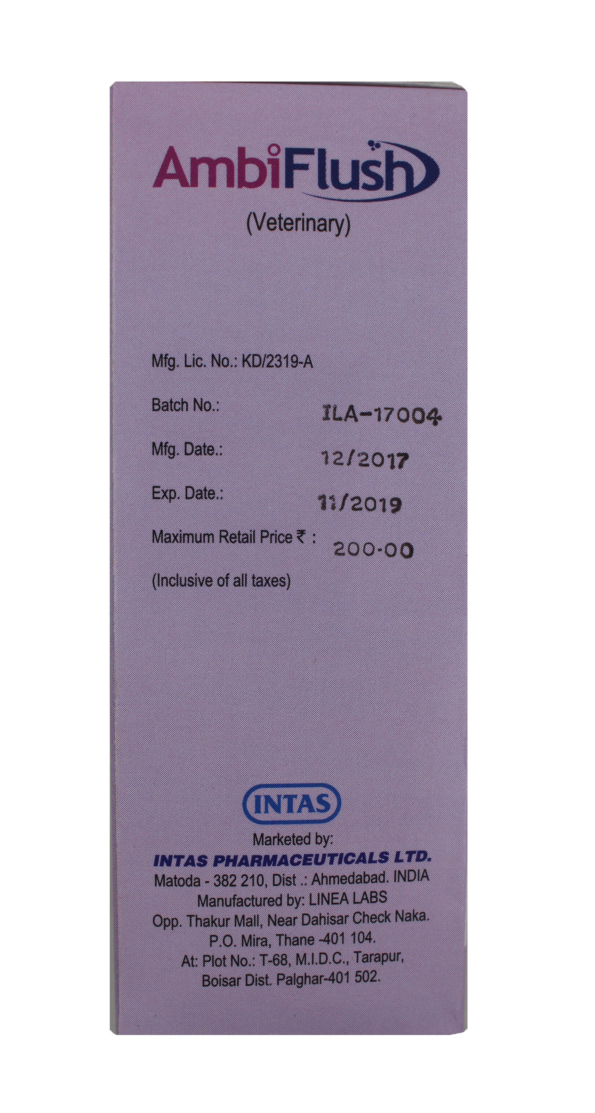 Ambiflush 100ml-chlorhexidine Gluconate Ingredients: Chemicals
