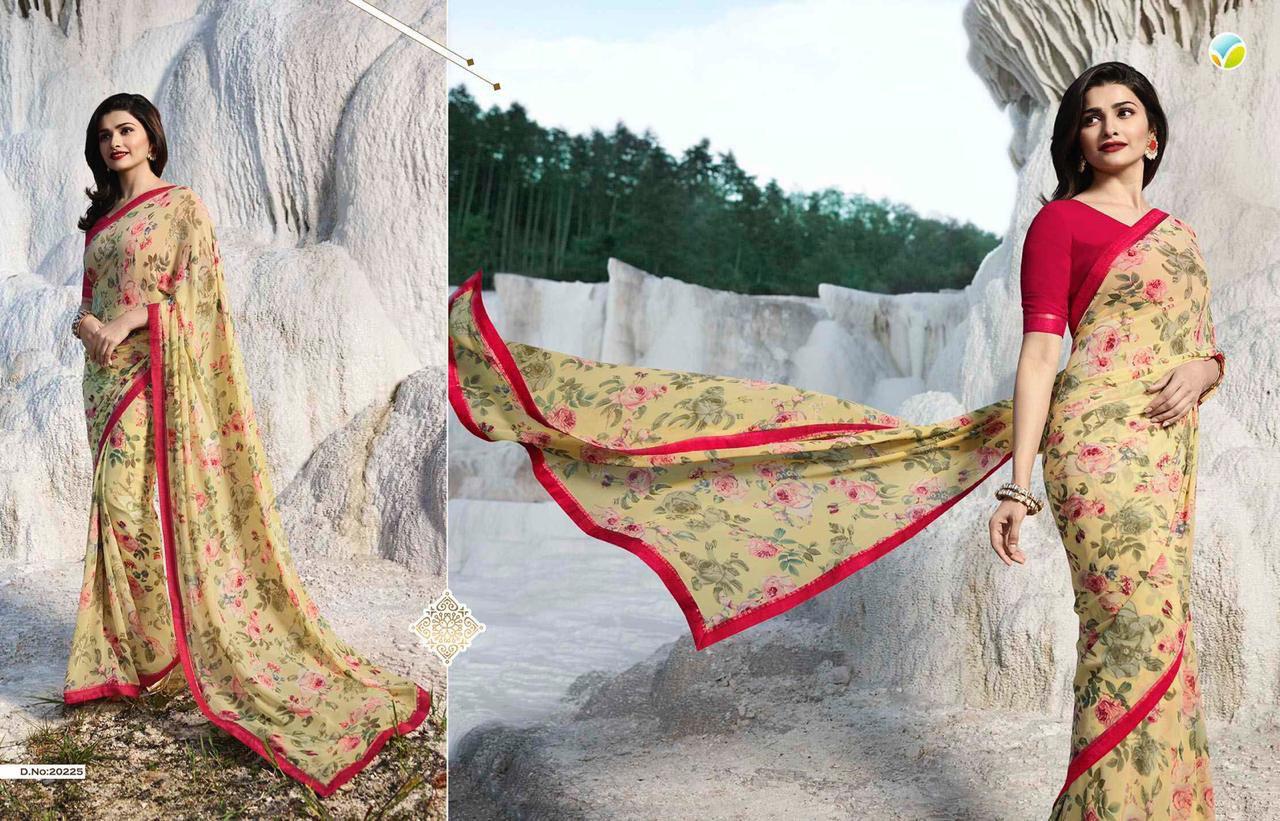 Fancy Georgette Saree - 5.5 Cut With Printed Lace Blouse 0.8 Cut, Multicolor Design For All Seasons