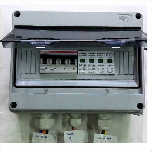 Solar Surge Protection Box - Mild Steel, 12-15 Inch Length x 8-10 Inch Width, Grey Color - Single Phase, 50 Hertz Frequency, 1 Year Warranty