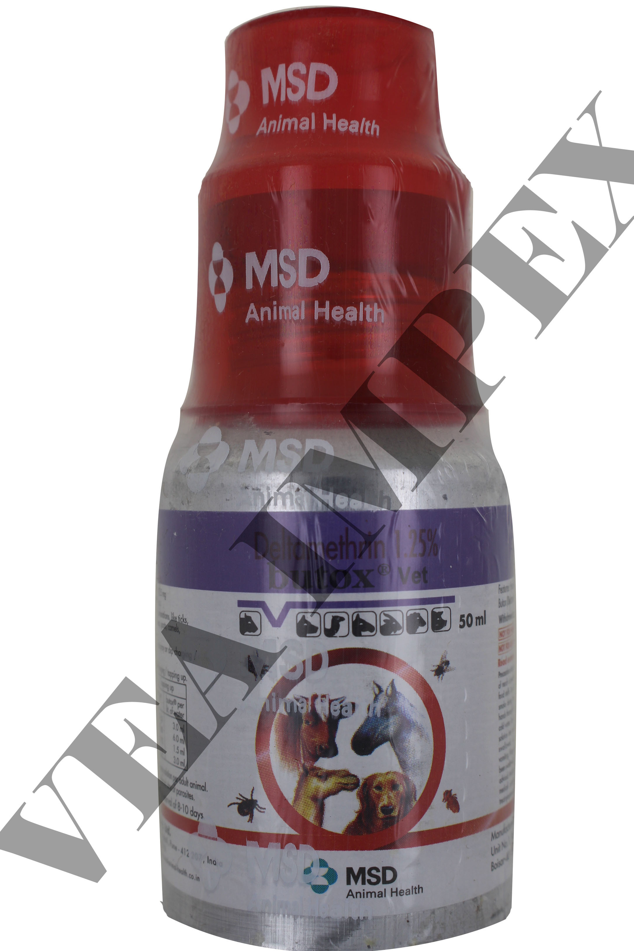 Butox Vet 50ml-deltamethrin 1.25% Ingredients: Chemicals