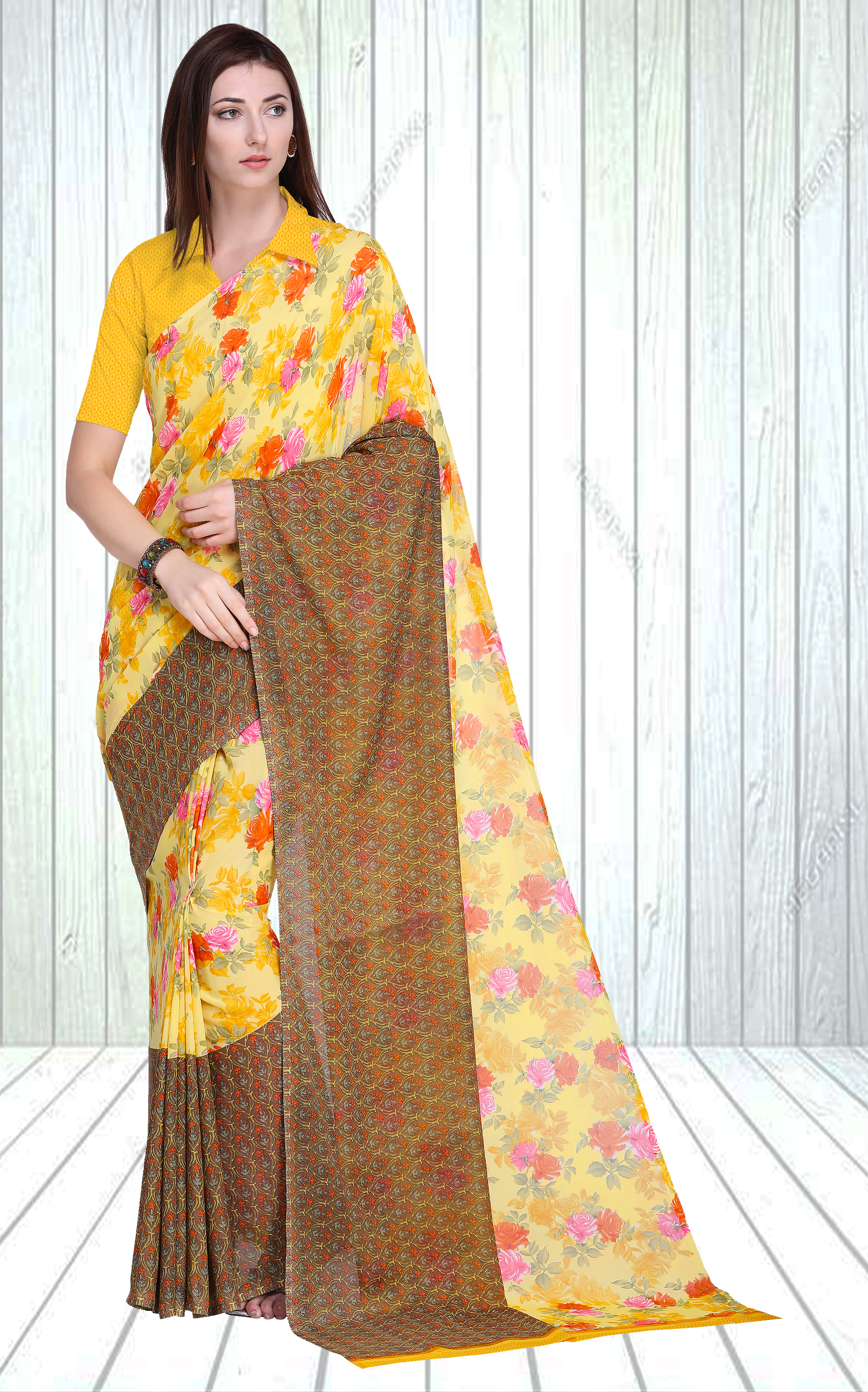 Georgette Georegtte Printed Saree
