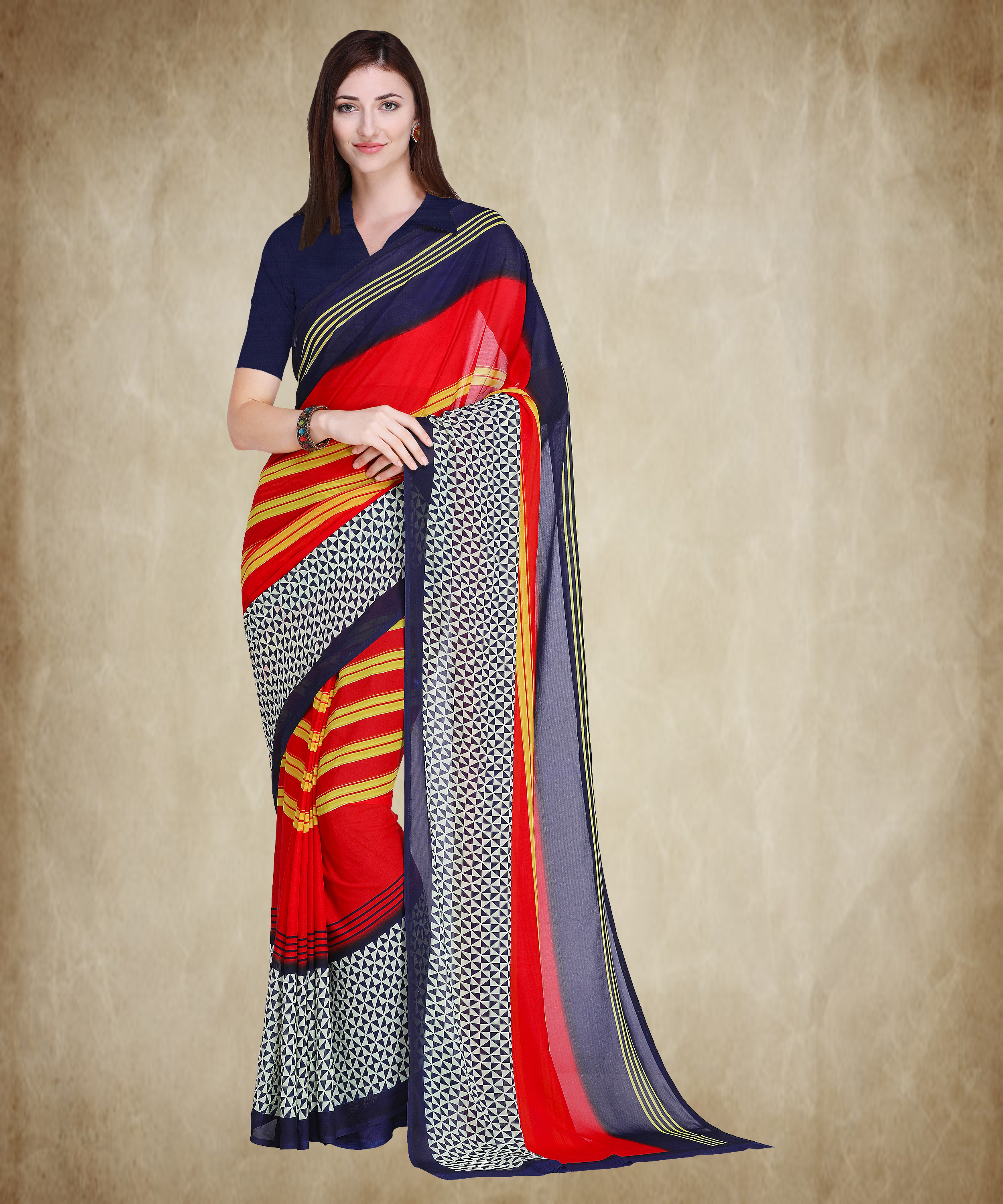 Georgette Georegtte Printed Saree