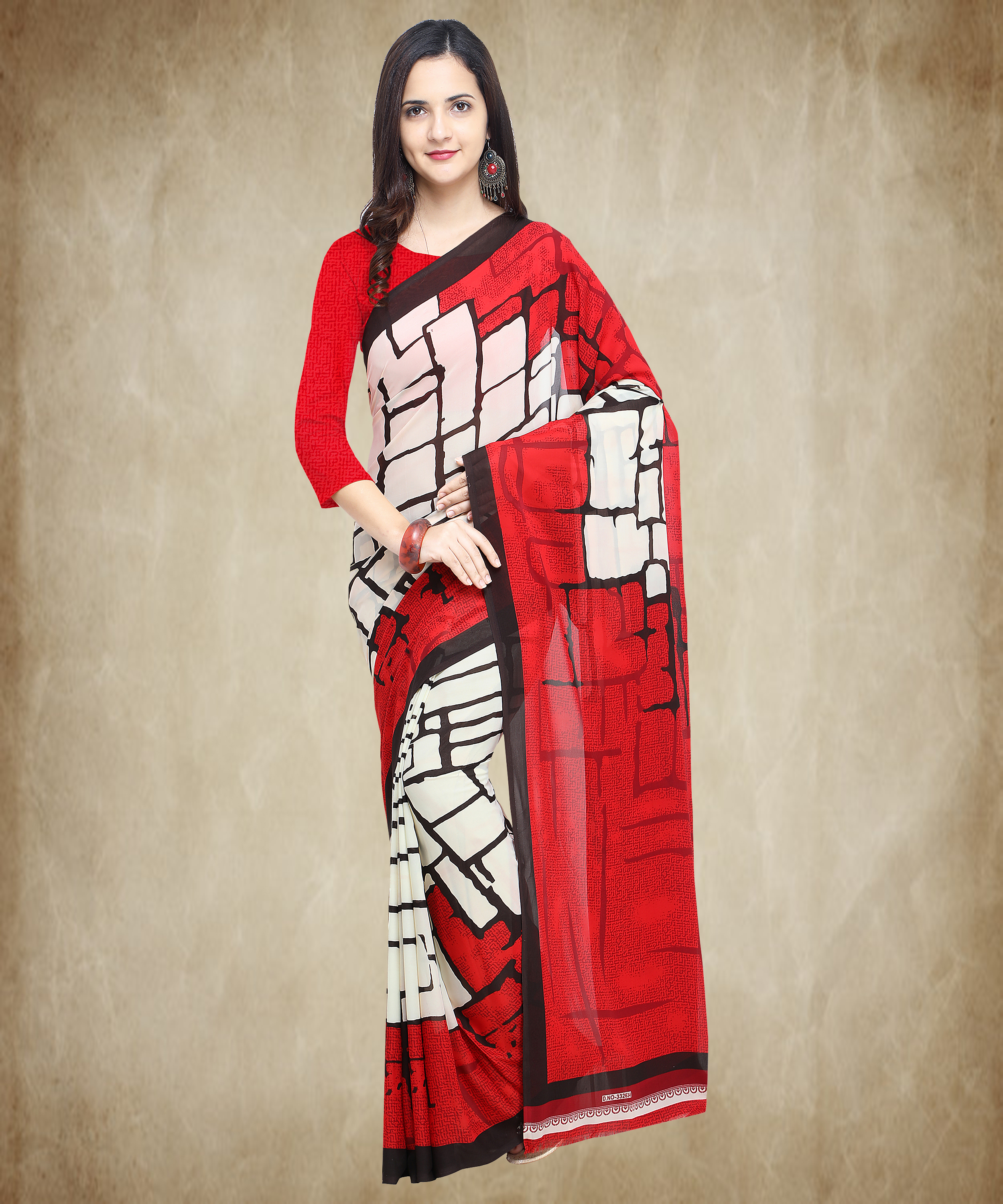 Blue And Sea Blue Georgette Digital Printed Saree