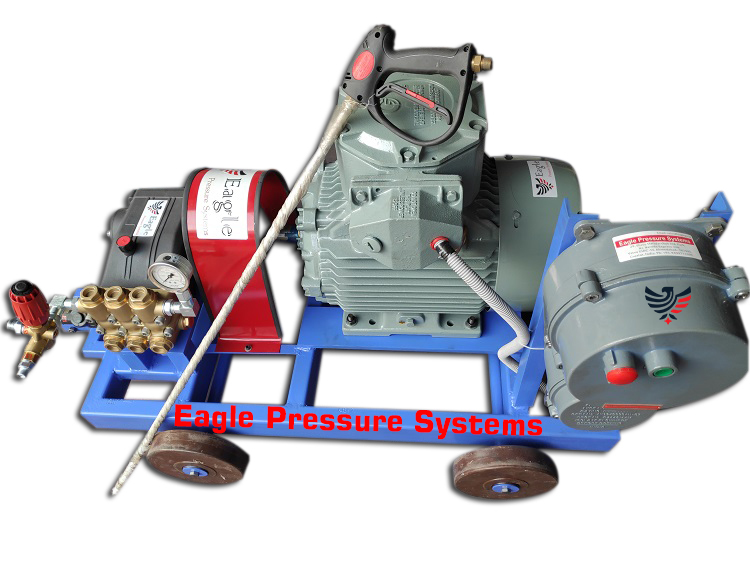 High Pressure Jet Pump - 750 Bar Maximum Pressure, 50 Lpm Flow Rate | Electric Power, Blue Finish, Complete With Accessories And Control Panel