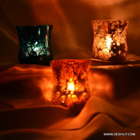 Silver Glass Candle Holder For Holding Candles - Style: Antique Imitation