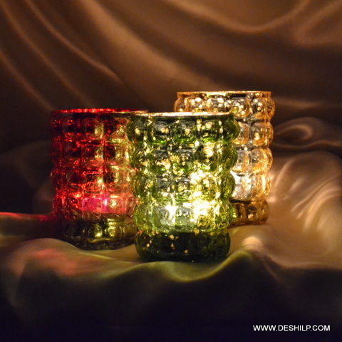 Mosaic T-light Candle Holder - Material: Glass