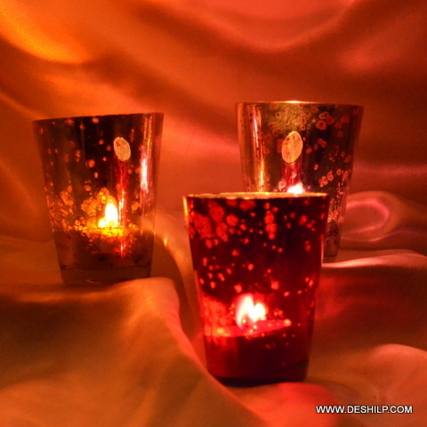 3inch Silver Decor Candle Holder - Material: Glass