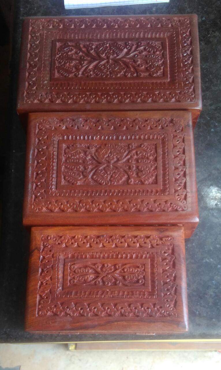 Natural Wood Wooden Carving Box