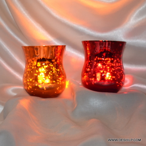 Transparent Small T Light Candle Holder - Finishing: Silver