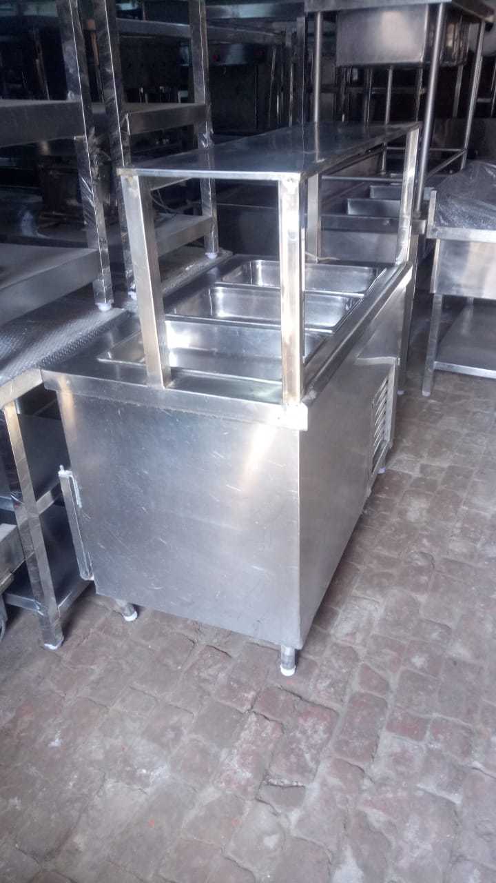 Cold Bain Marie With Undercounter Fridge - Color: Silver