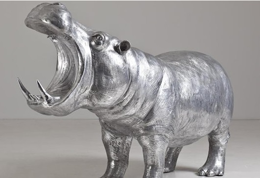 Silver Aluminium Swan Sculpture