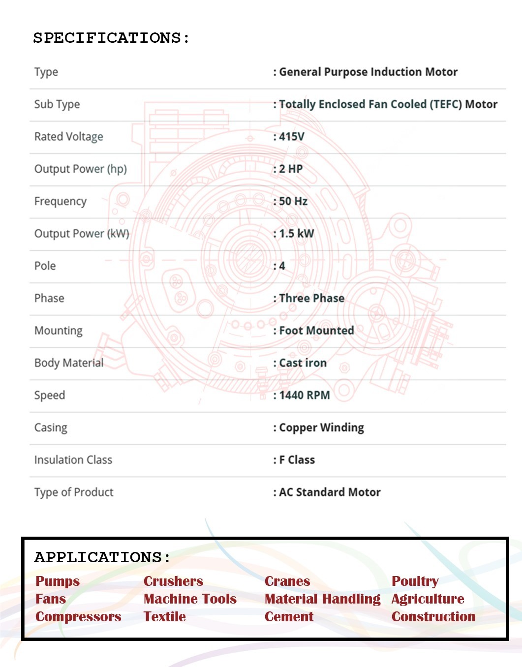 Grey 3 Phase 2 Hp Electric Motor