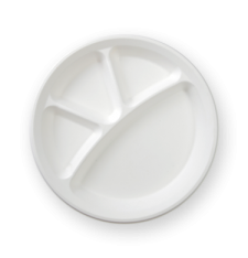 11" 4 Cp Plate Bagasse - Material: Sugarcane, Size: 11 Inches, Color: White | Eco-friendly, Decomposable, Durable For Weddings And Parties