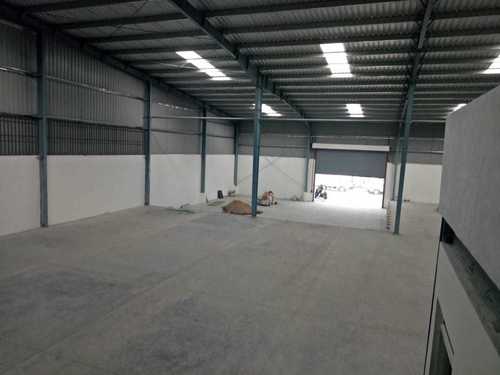 Prefabricated Structure - Mild Steel,  Warehouse Design , Blue and White Color, Bolt Connection, Retrofit Flexibility, Cost Efficiency, Structural Integrity 