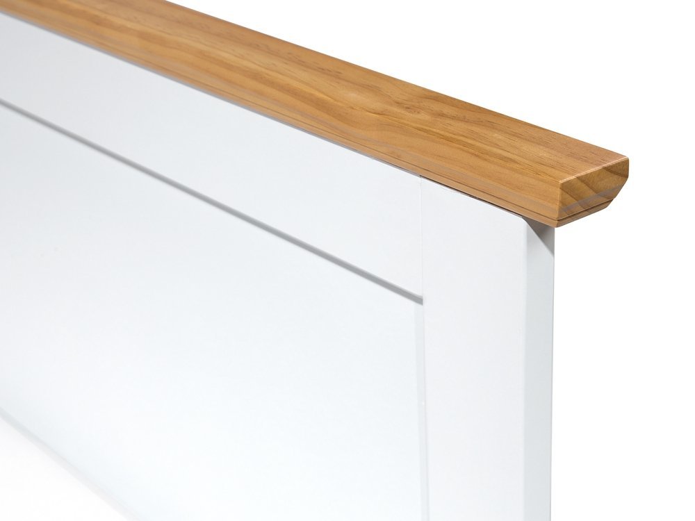 Mango Wood King Size Panel Bed - 196x207x86 Cm | Eco-friendly, Durable, Easy To Clean, Rustic Style, Pine Finish