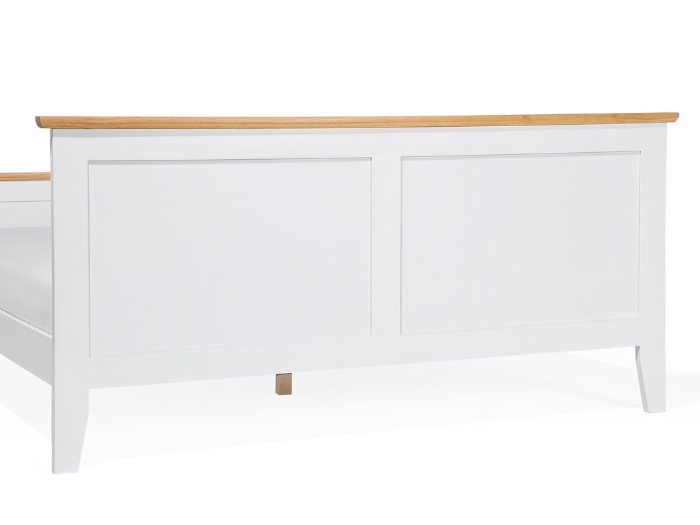 Mango Wood King Size Panel Bed - 196x207x86 Cm | Eco-friendly, Durable, Easy To Clean, Rustic Style, Pine Finish