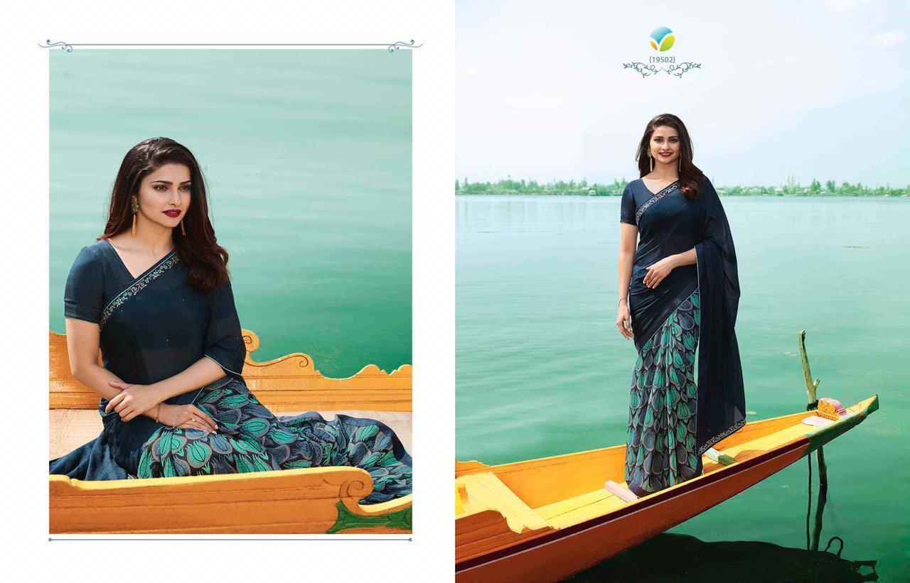 Georgette Designer Saree - Georgette Material, 5.5 Cut With Printed Lace Blouse 0.8 Cut, Multy Color | Suitable For All Seasons, Other Indian Style