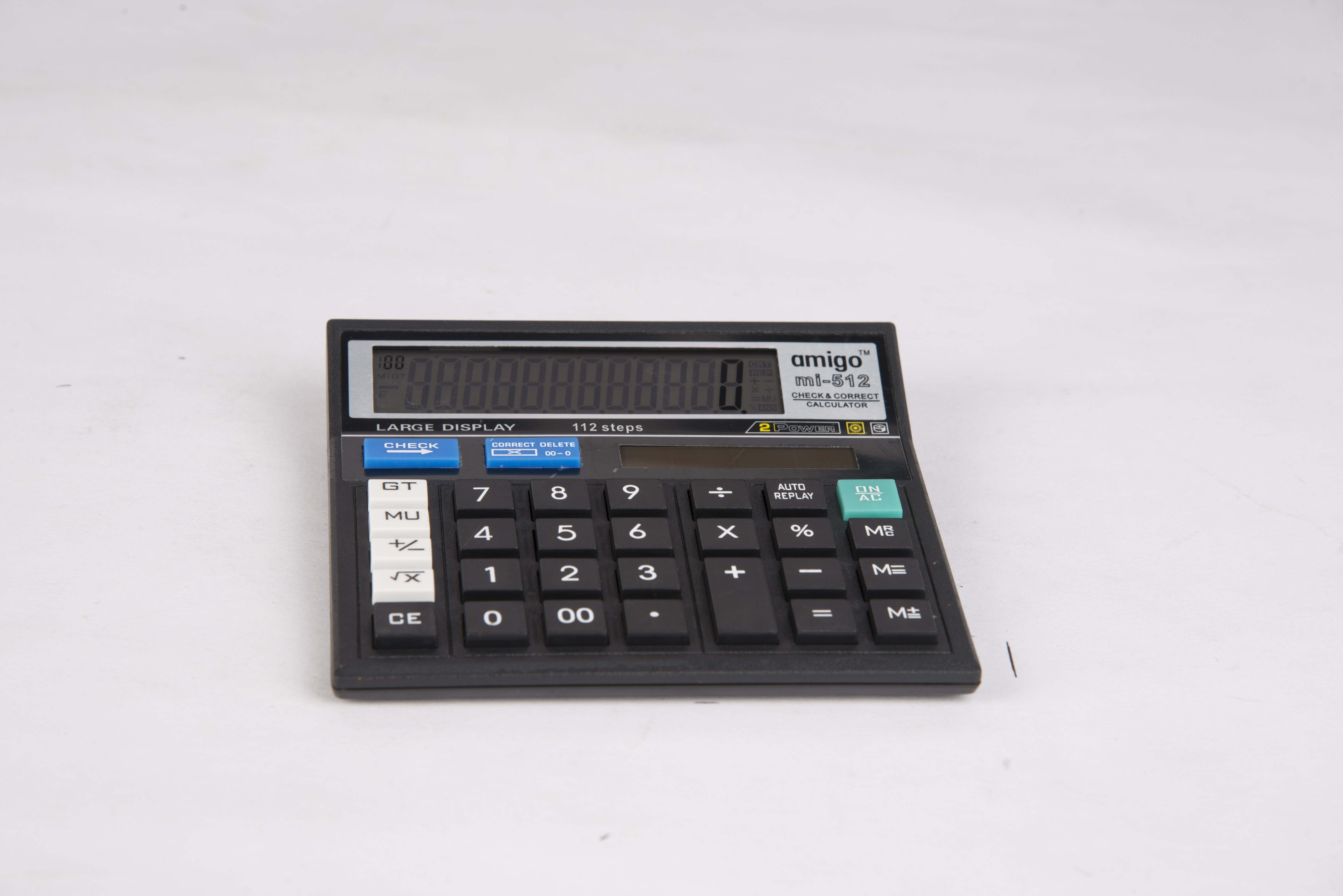 Amigo 512 Black - Abs Plastic, 12 Digit Display, General Purpose Calculator | Multi-purpose Usage, Lightweight At 115 Grams