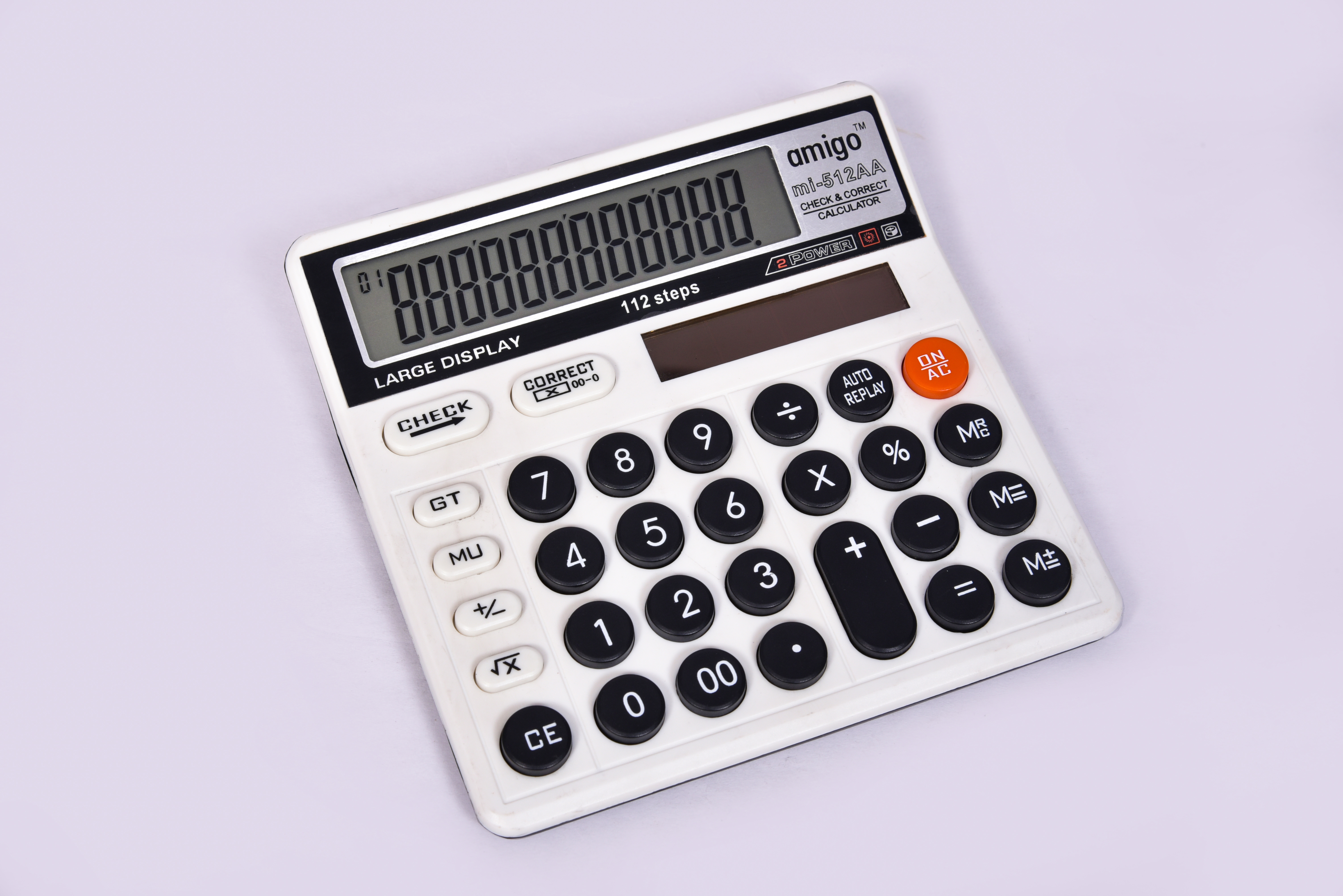 Mi 512aa White - Abs Body, 12 Max Digits, Battery Powered, Available In Black And White | User-friendly Multi-purpose Calculator With Round And Check & Correct Buttons