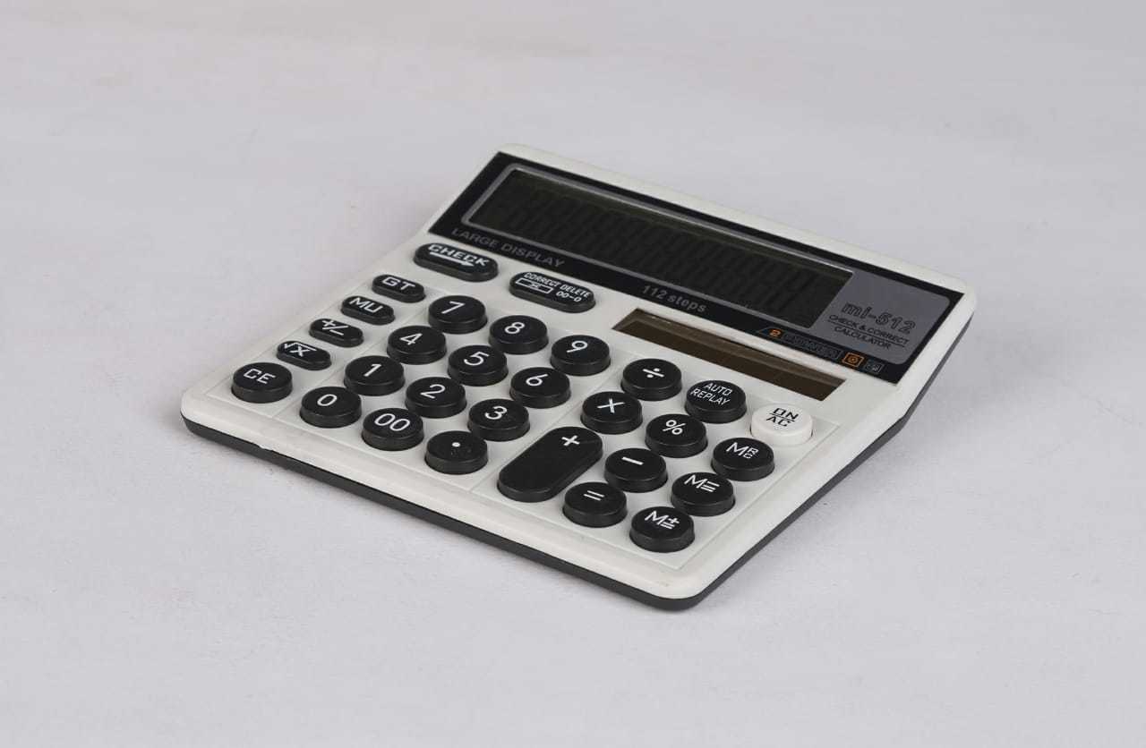 Mi 512aa White - Abs Body, 12 Max Digits, Battery Powered, Available In Black And White | User-friendly Multi-purpose Calculator With Round And Check & Correct Buttons