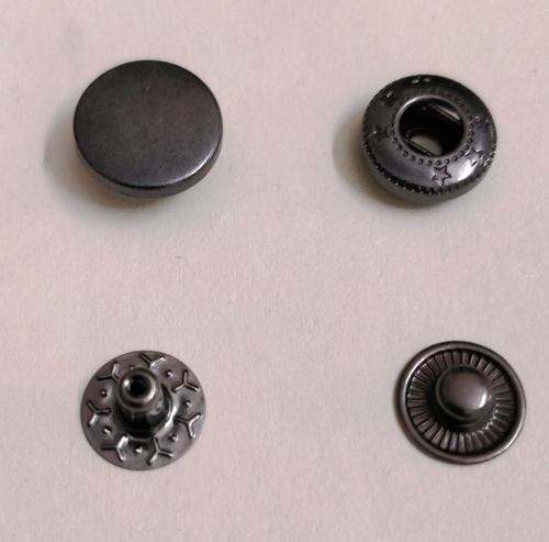 VT5 Alloy Cap - 12.5MM Diecasted Zinc Alloy with Brass Bottom Parts | Snap Button, Gunmetal Color, Nickel Free, Lead Free, Phthalates Free