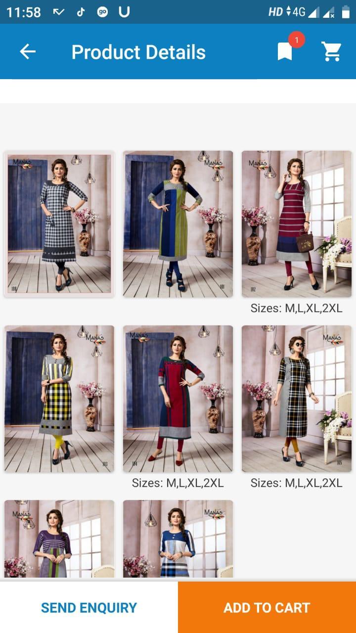 Ladies Kurti - Primmum Handloom Cotton, Size M(38)-xxl(44), Mix Color, 3-4th Sleeve Style, Modern Design, Ideal For Summer Wear