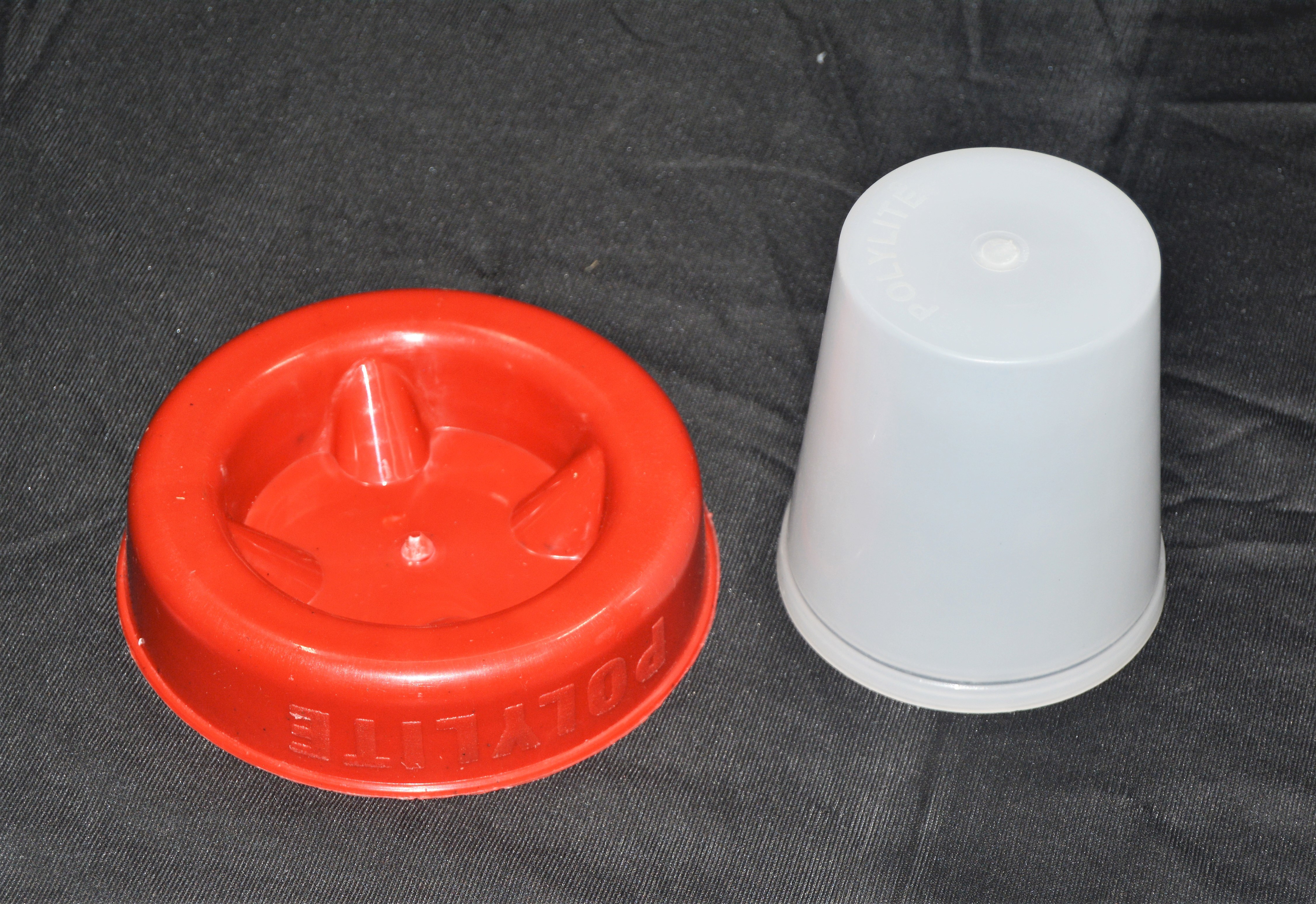 Red Poultry Cage Feeder