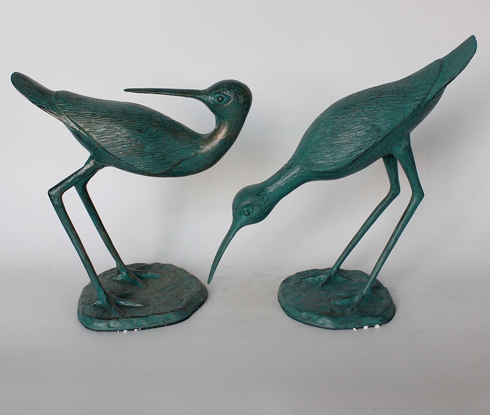 Silver Aluminum Peacock Animal Statue