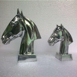 Silver Aluminum Peacock Animal Statue