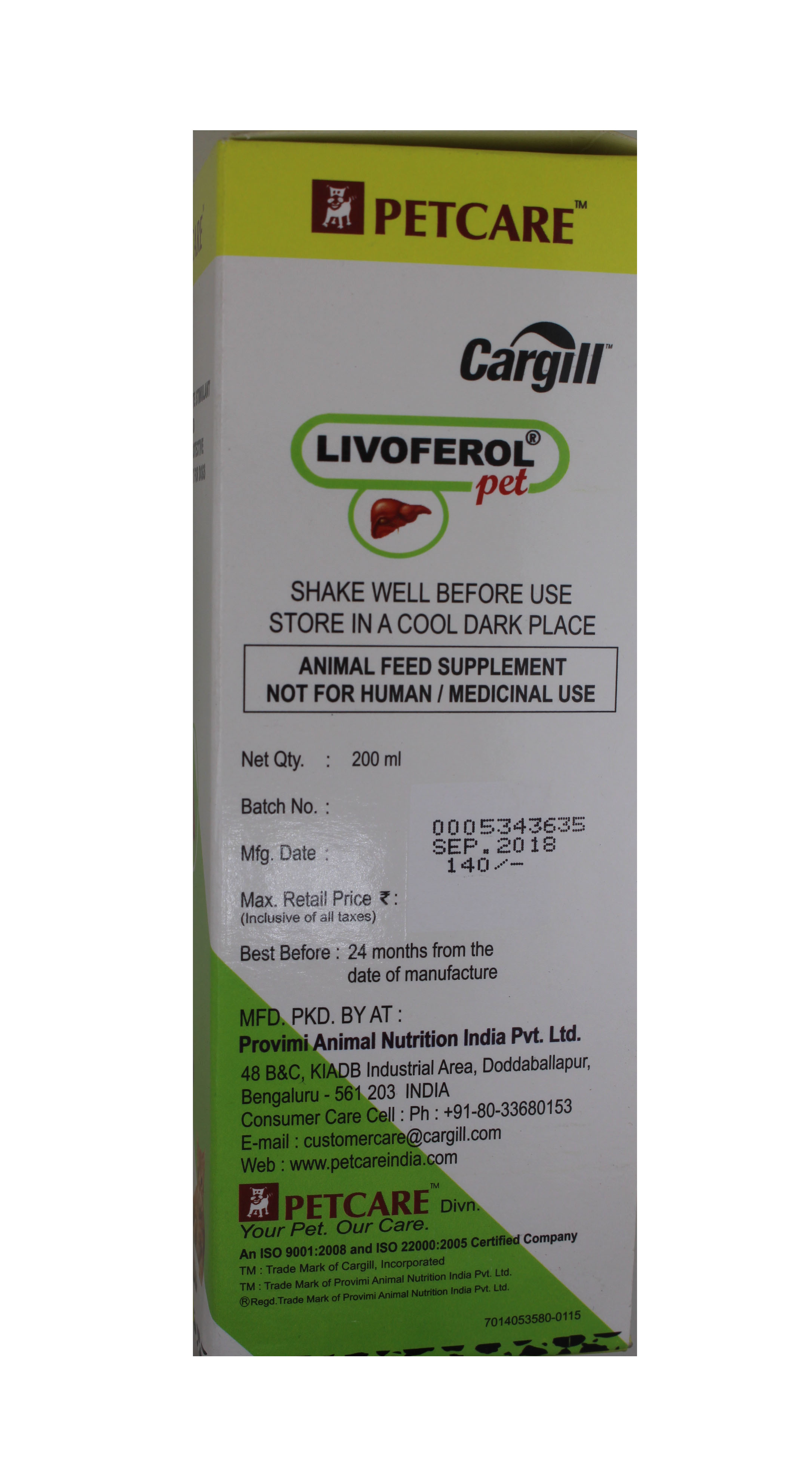 Livoferol Pet Supplement - 200ml Liquid | Supports Healthy Liver Function, Enhances Hemoglobin Production, Improves Metabolism For Dogs And Cats