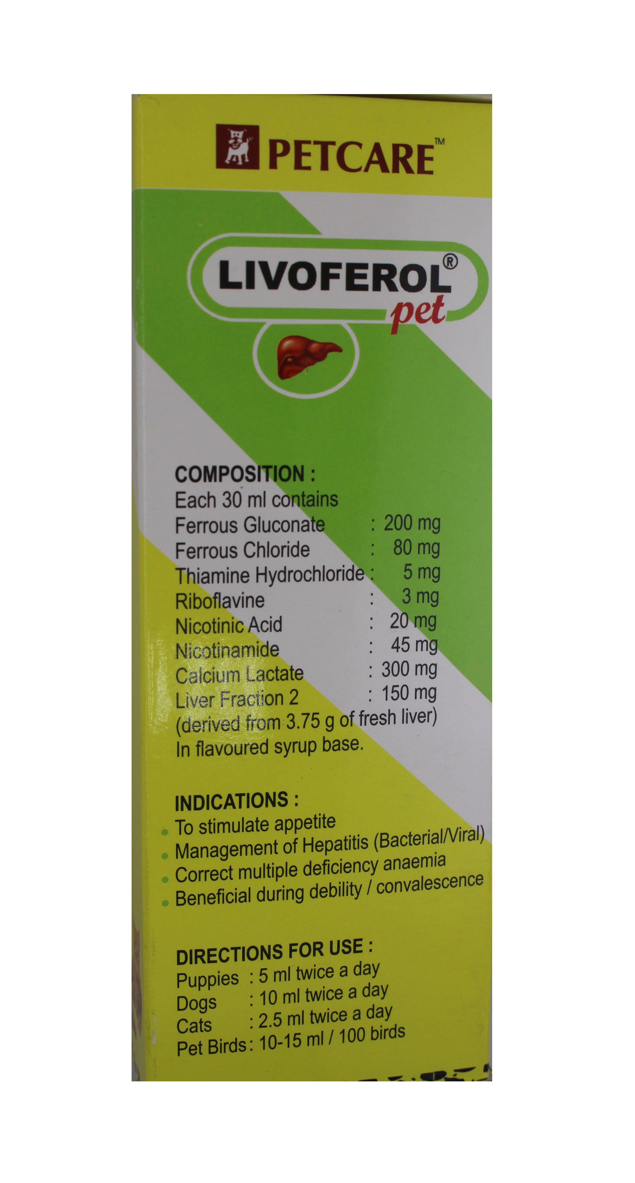 Livoferol Pet Supplement - 200ml Liquid | Supports Healthy Liver Function, Enhances Hemoglobin Production, Improves Metabolism For Dogs And Cats