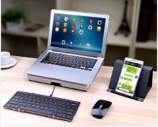 Triple-fold Folding Bluetooth Keyboard Folding Bluetooth Keyboard Wired Bluetooth Dual Module Triple-fold Full-size Keyboard