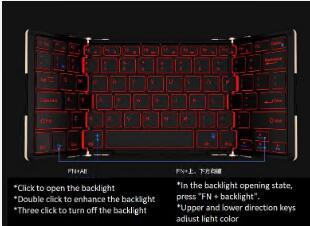 Triple-fold Folding Bluetooth Keyboard Folding Bluetooth Keyboard Wired Bluetooth Dual Module Triple-fold Full-size Keyboard