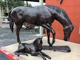 Bronze Horse & Colt Set