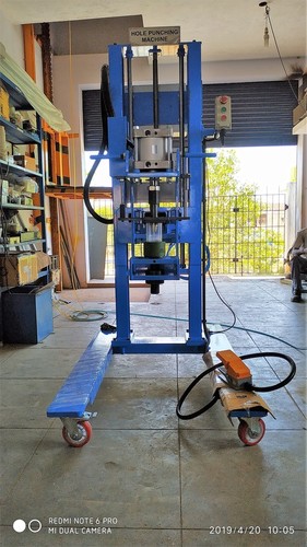 K-PAS Hole Punching Machine - 230V AC 50HZ, 7 BAR Punching Pressure, Semi Automatic Operation, Electric Power Source, Blue Color, 1 Year Warranty, Ideal for Industrial Use