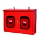 Ms Fire Cabinet - Mild Steel, Customizable Dimensions, Red Color | Double Tempered Glass Doors, Key Lock, Powder Coated Finish