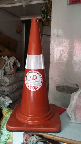 Safety Cone - Plastic Material, 750mm Height, Red/Orange Color | Weighs 3.5kg for Enhanced Stability and Visibility