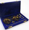 Solid Brass Scale Set - 8.5x5x1 Inches, Blue Velvet Case | Nautical Theme, Classic & Modern Design