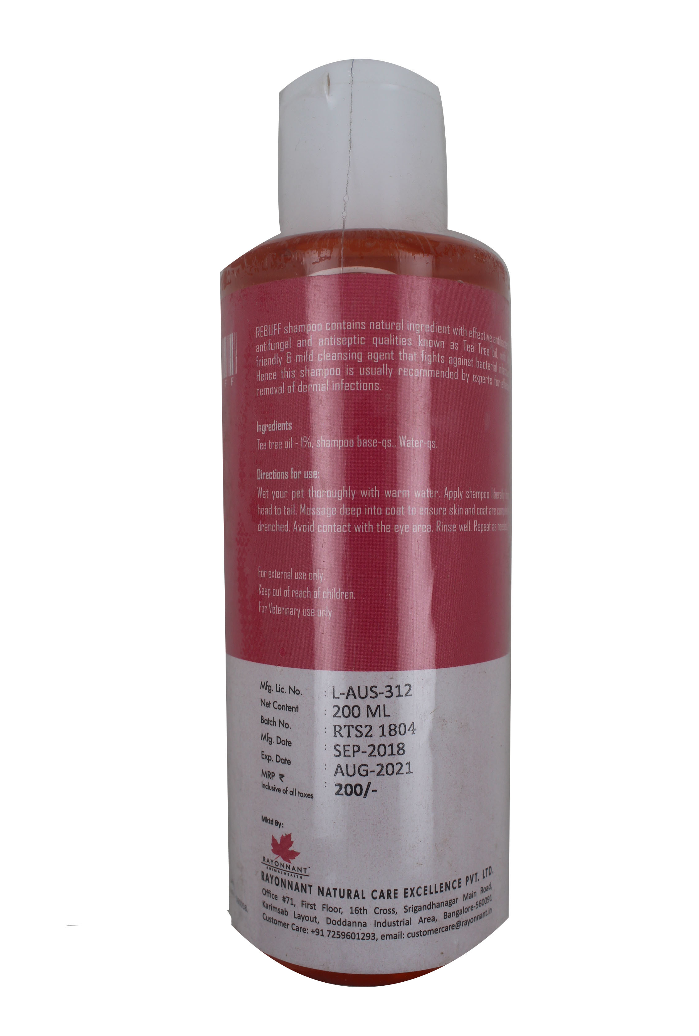 Rebuff Shampoo 200ml-general Ingredients: Solution Compound