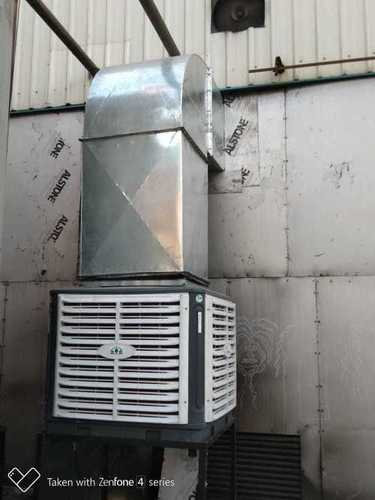 Black And White Duct Air Cooler / Top Discharge Evaporative Cooler