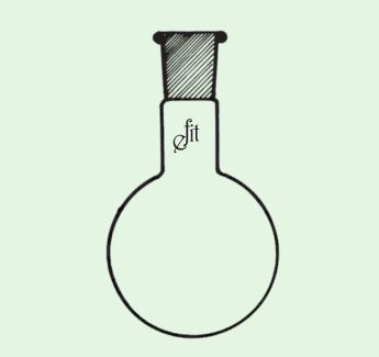 Flask Round Bottom Short Neck - Glass, 50ml Capacity, 24/29 Port Size, 95mm Overall Length, 15mm Neck Length | Ideal for Chemical and Biochemical Work