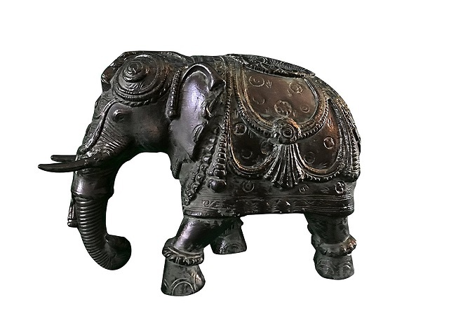 Silver Idol Aluminum Animal Figurine Handmade Elephant Statue Home Decor