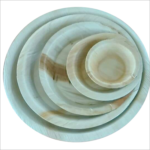 Green Color Light Brown Areca Leaf Plate