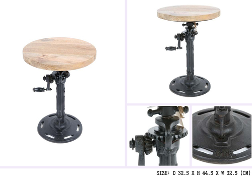 Iron Wooden Bar Stool No Assembly Required