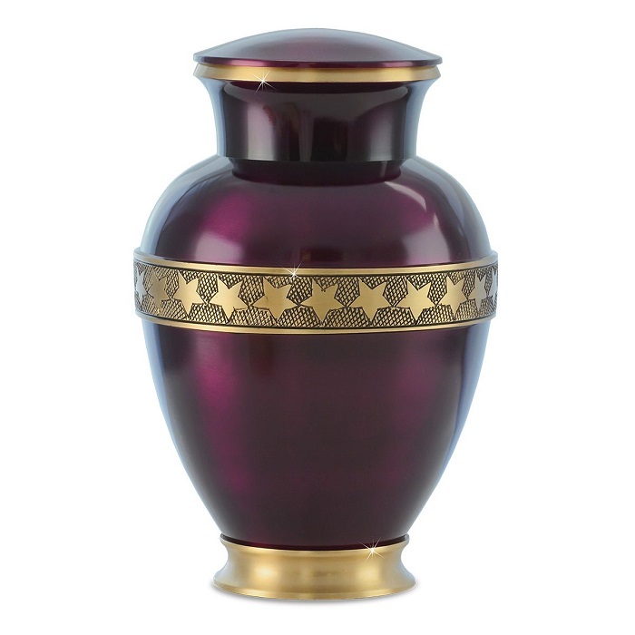 Red Heart Brass Urn - Metal, Customized Size, Red With Silver Finishing - Floating Hearts Of Love, Ideal For Home Decoration And Showcase Decor