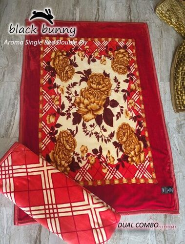 ब्राउन पॉली कॉटन मिंक ब्लैंकेट